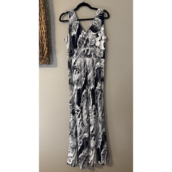 Anthropologie Clara Sun Woo M Medium Blue Ivory Jumpsuit Wide Leg Washable - Picture 8 of 10